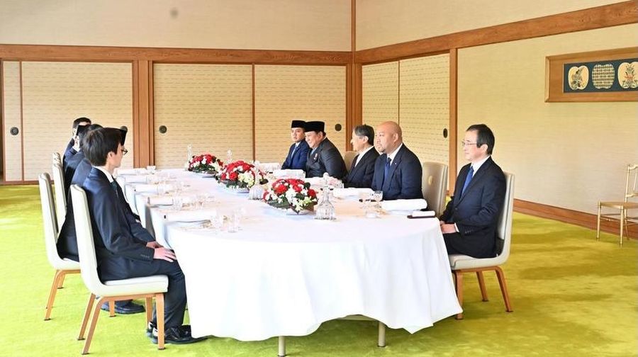 Presiden Prabowo Subianto melakukan kunjungan resmi perdananya ke Jepang. Prabowo menemui Kaisar Naruhito di Imperial Palace, Tokyo, Senin (30/3/2026). (REUTERS/Issei Kato)