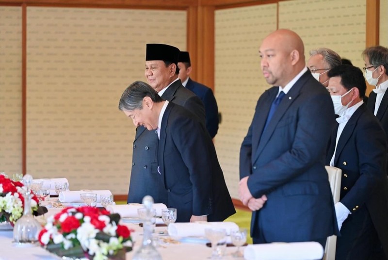 Presiden Prabowo Subianto melakukan kunjungan resmi perdananya ke Jepang. Prabowo menemui Kaisar Naruhito di Imperial Palace, Tokyo, Senin (30/3/2026). (REUTERS/Issei Kato)