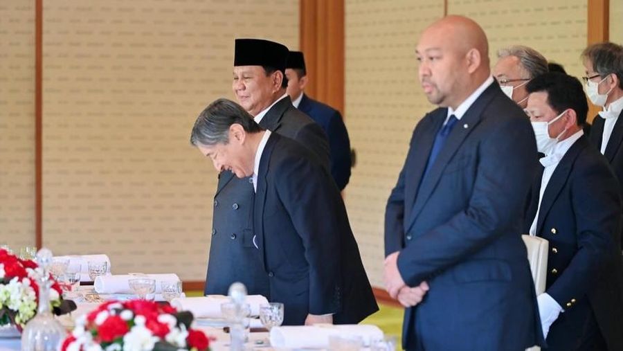 Presiden Prabowo Subianto melakukan kunjungan resmi perdananya ke Jepang. Prabowo menemui Kaisar Naruhito di Imperial Palace, Tokyo, Senin (30/3/2026). (REUTERS/Issei Kato)