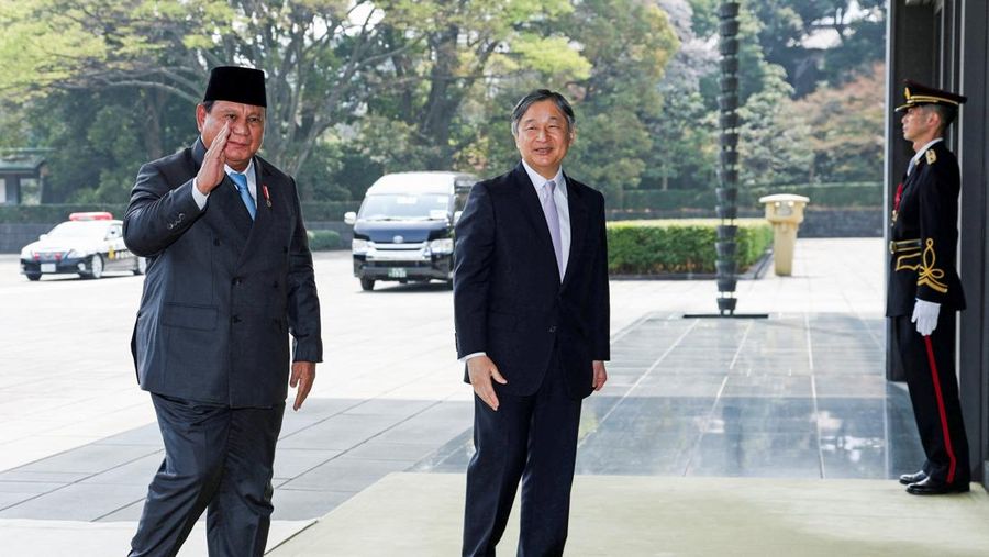 Presiden Prabowo Subianto melakukan kunjungan resmi perdananya ke Jepang. Prabowo menemui Kaisar Naruhito di Imperial Palace, Tokyo, Senin (30/3/2026). (REUTERS/Issei Kato)