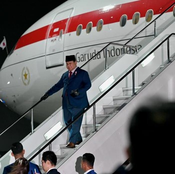 Potret Prabowo Tiba di Jepang, Lawatan Resmi Perdana sebagai Presiden