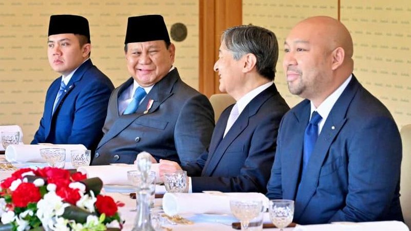Presiden Republik Indonesia Prabowo Subianto melakukan kunjungan kehormatan kepada Kaisar Jepang Naruhito di Istana Kekaisaran Jepang, Tokyo, pada Senin, 30 Maret 2026. (Laily Rachev - Biro Pers, Media, dan Informasi Sekretariat Presiden)