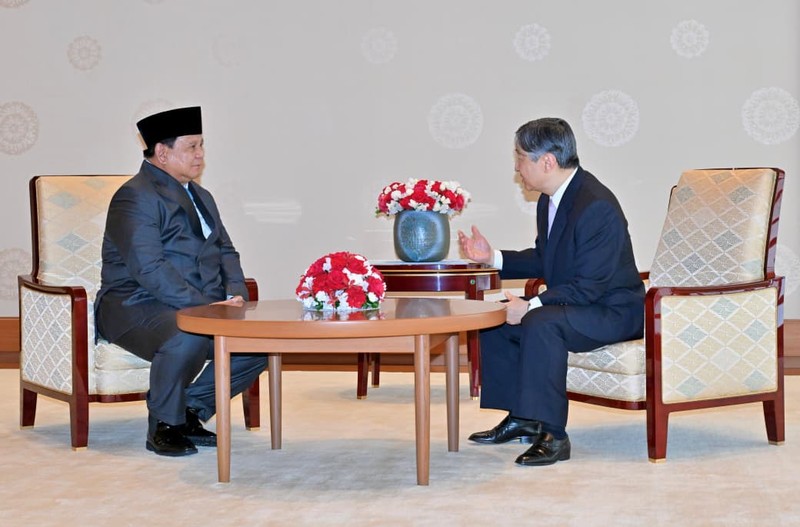 Presiden Republik Indonesia Prabowo Subianto melakukan kunjungan kehormatan kepada Kaisar Jepang Naruhito di Istana Kekaisaran Jepang, Tokyo, pada Senin, 30 Maret 2026. (Laily Rachev - Biro Pers, Media, dan Informasi Sekretariat Presiden)