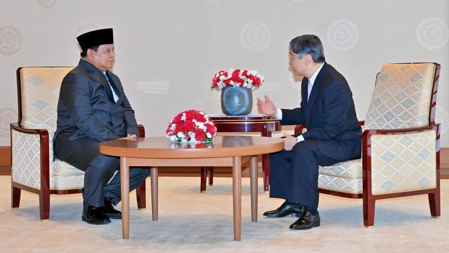 Presiden Republik Indonesia Prabowo Subianto melakukan kunjungan kehormatan kepada Kaisar Jepang Naruhito di Istana Kekaisaran Jepang, Tokyo, pada Senin, 30 Maret 2026. (Laily Rachev - Biro Pers, Media, dan Informasi Sekretariat Presiden)