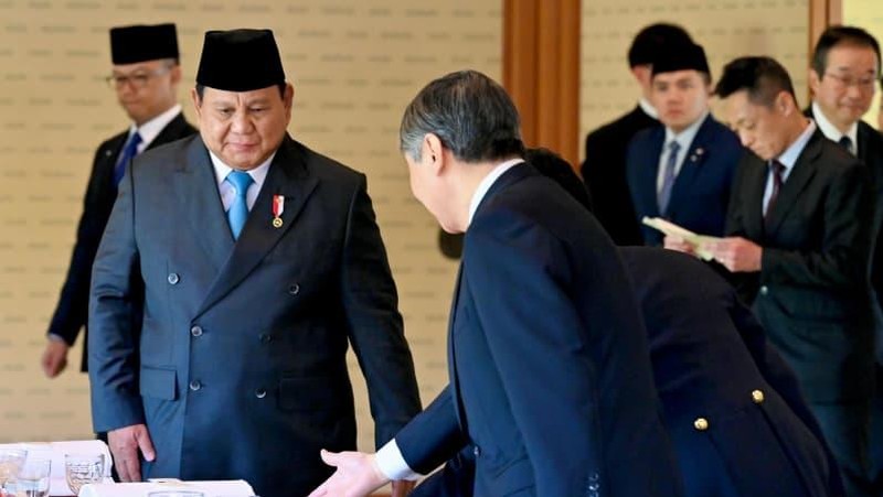 Presiden Republik Indonesia Prabowo Subianto melakukan kunjungan kehormatan kepada Kaisar Jepang Naruhito di Istana Kekaisaran Jepang, Tokyo, pada Senin, 30 Maret 2026. (Laily Rachev - Biro Pers, Media, dan Informasi Sekretariat Presiden)