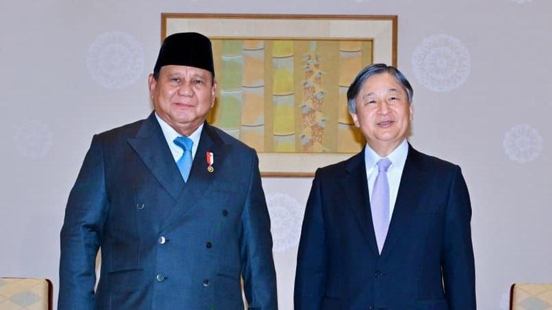 Presiden Republik Indonesia Prabowo Subianto melakukan kunjungan kehormatan kepada Kaisar Jepang Naruhito di Istana Kekaisaran Jepang, Tokyo, pada Senin, 30 Maret 2026. (Laily Rachev - Biro Pers, Media, dan Informasi Sekretariat Presiden)