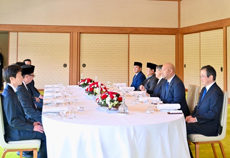 Presiden Republik Indonesia Prabowo Subianto melakukan kunjungan kehormatan kepada Kaisar Jepang Naruhito di Istana Kekaisaran Jepang, Tokyo, pada Senin, 30 Maret 2026. (Laily Rachev - Biro Pers, Media, dan Informasi Sekretariat Presiden)