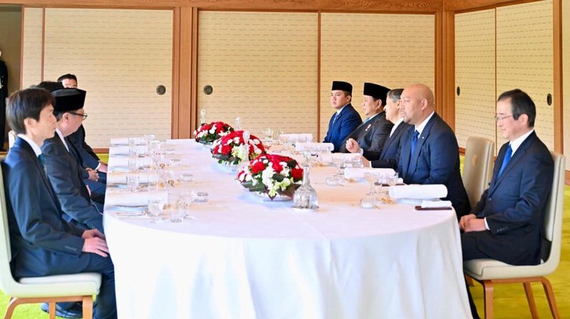 Presiden Republik Indonesia Prabowo Subianto melakukan kunjungan kehormatan kepada Kaisar Jepang Naruhito di Istana Kekaisaran Jepang, Tokyo, pada Senin, 30 Maret 2026. (Laily Rachev - Biro Pers, Media, dan Informasi Sekretariat Presiden)