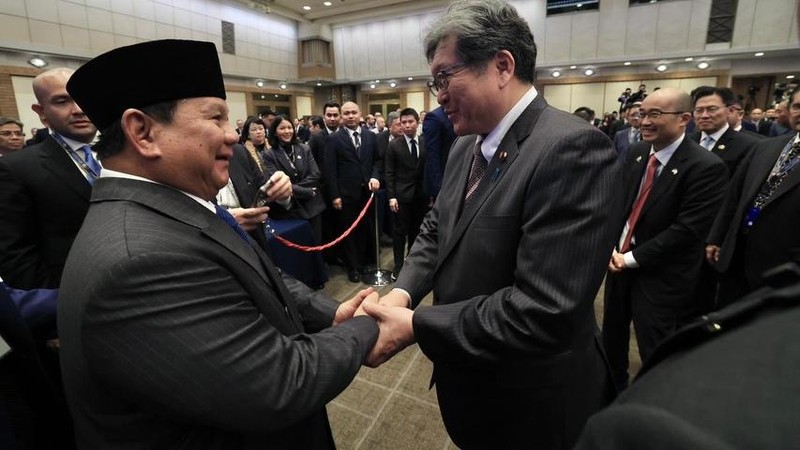 Presiden Republik Indonesia Prabowo Subianto menghadiri Forum Bisnis Indonesia-Jepang yang digelar di Imperial Hotel Tokyo pada Senin, (30/3/2026). (Tangkapan layar @prabowo)