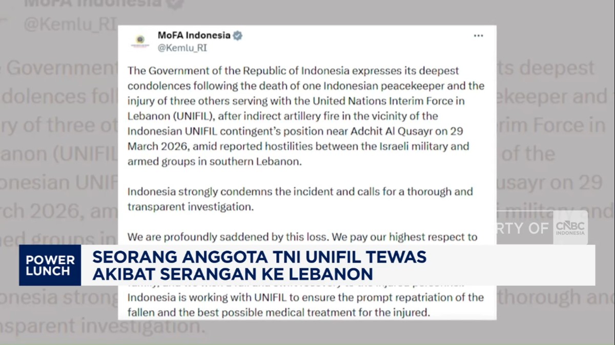 Video: Anggota TNI UNIFIL Tewas Akibat Serangan Israel di Lebanon