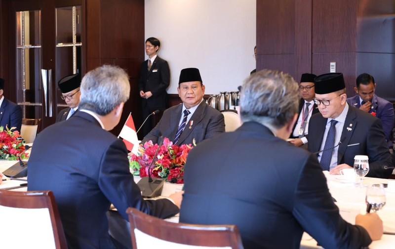 Presiden Prabowo Subianto juga melakukan pertemuan dengan dengan 13 pemimpin perusahaan besar di Tokyo Jepang, Selasa (31/3/2026). Ini menjadi rangkaian kunjungan kerja di Jepang, usai melakukan pertemuan dengan Perdana Menteri Jepang Sanae Takaichi di Istana Akasaka. (Dok. BPMI)