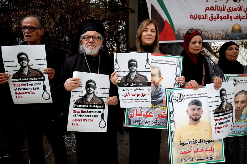 UU yang disahkan pada Selasa (31/3/2026) oleh Parlemen Israel Knesset, menjadikan hukuman mati dengan cara digantung, sebagai hukuman bagi warga Palestina di Tepi Barat yang terbukti bersalah membunuh warga Israel. (REUTERS/Oren Ben Hakoon)