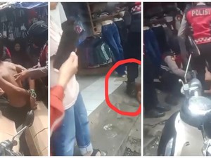 Viral Polisi Injak Kepala Pria di Pasar Inpres Lubuklinggau