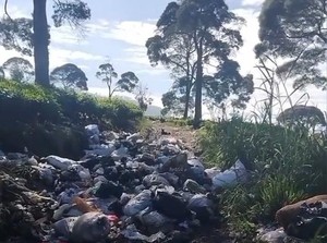 Tumpukan Sampah Kotori Kebun Teh Pangalengan Bandung