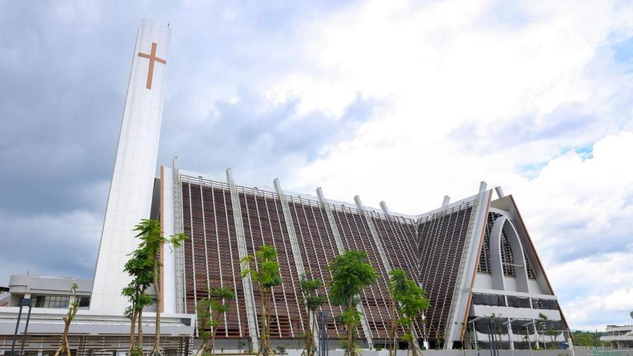 Status Basilika Santo Fransiskus Xaverius di IKN masih menunggu persetujuan Vatikan, pembangunan gereja hampir rampung dan ditargetkan diresmikan Juli. (Dok. Humas Otorita IKN)