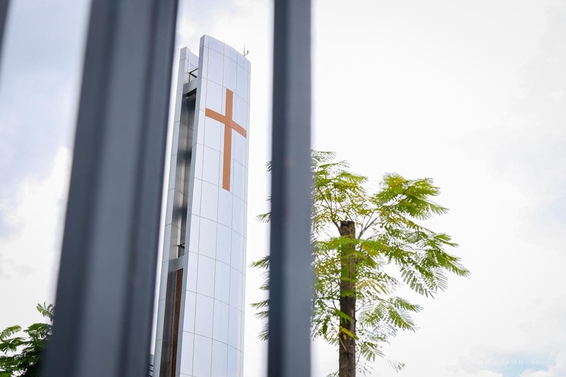 Status Basilika Santo Fransiskus Xaverius di IKN masih menunggu persetujuan Vatikan, pembangunan gereja hampir rampung dan ditargetkan diresmikan Juli. (Dok. Humas Otorita IKN)