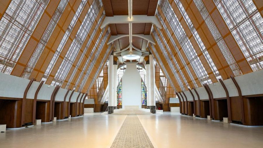 Status Basilika Santo Fransiskus Xaverius di IKN masih menunggu persetujuan Vatikan, pembangunan gereja hampir rampung dan ditargetkan diresmikan Juli. (Dok. Humas Otorita IKN)