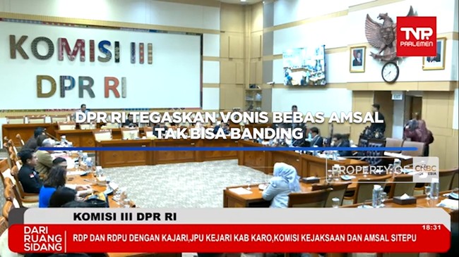 Video: DPR RI Tegaskan Vonis Bebas Amsal Tak Bisa Banding