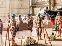 Potret Upacara Pelepasan Jenazah Prajurit TNI oleh UNIFIL di Lebanon