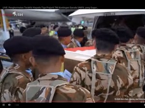 Jenazah 3 TNI yang Gugur Saat Tugas di Lebanon Tiba di Indonesia