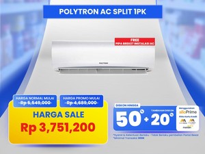 Beli AC Split 1 PK di Transmart Full Day Sale Diskon Rp 1,7 Jutaan