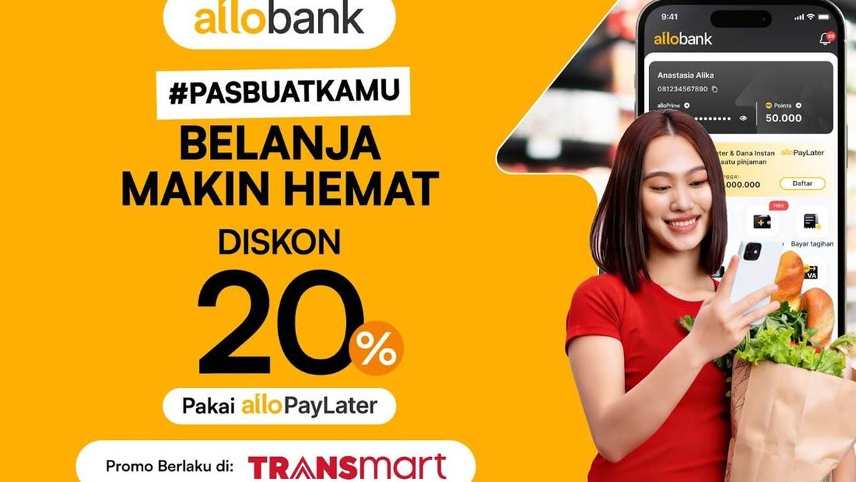 Belanja Dulu Bayar Nanti, Pakai Allo Paylater Diskon 20% di Transmart
