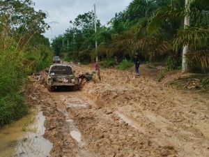 Warga Keluhkan Jalan Penghubung Desa di Musi Rawas Rusak Parah