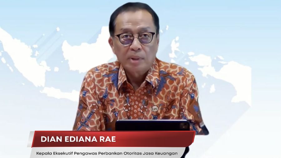 Kepala Eksekutif Pengawas Perbankan OJK, Dian Ediana Rae saat Konferensi Pers Asesmen Sektor Jasa Keuangan dan Kebijakan OJK Hasil RDKB Maret 2026. (YouTube/Otoritas Jasa Keuangan)