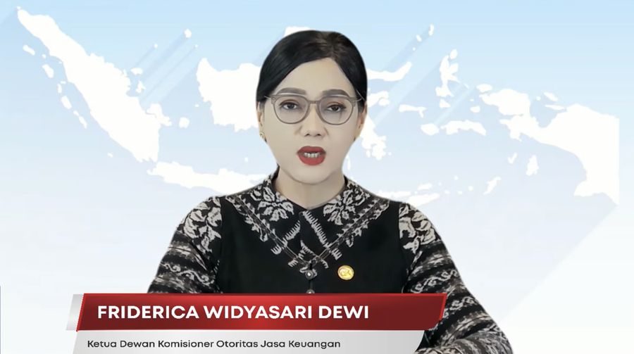 Ketua Dewan Komisioner OJK, Friderica Widyasari Dewi saat Konferensi Pers Asesmen Sektor Jasa Keuangan dan Kebijakan OJK Hasil RDKB Maret 2026. (YouTube/Otoritas Jasa Keuangan)