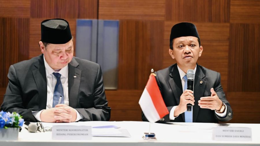 Menteri Energi dan Sumber Daya Mineral (ESDM) Bahlil Lahadalia memberikan keterangan pers kepada media di Seoul, Selasa, 31 Maret 2026. (Dok. setkab.go.id)