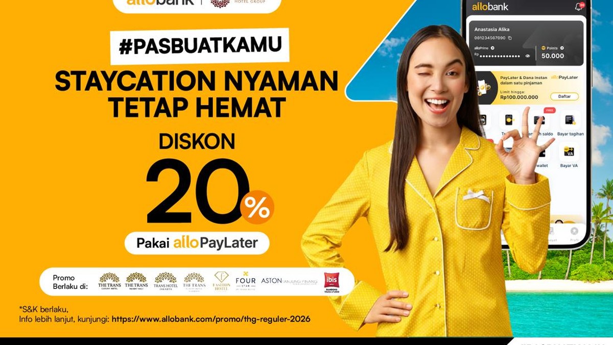 Pakai Allo Pay Later, Staycation Bisa Hemat 20% di Trans Hotel