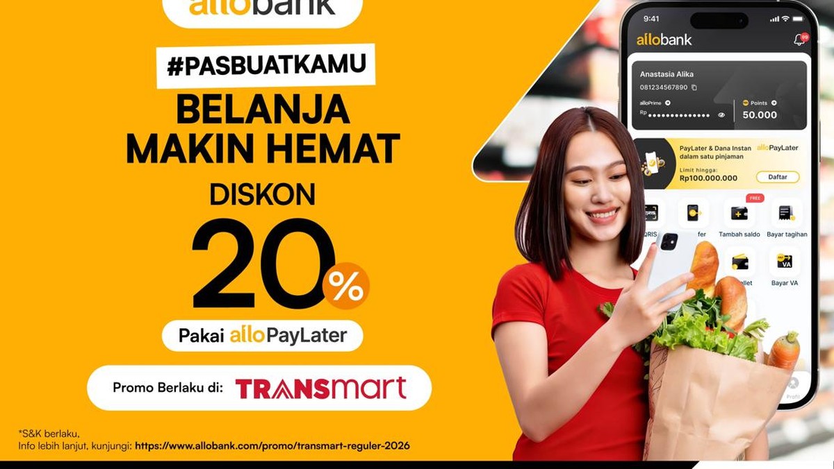 Belanja Dulu Bayar Nanti, Pakai Allo Paylater Diskon 20% di Transmart