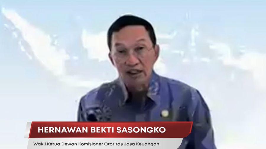 Wakil Ketua Dewan Komisioner OJK, Hernawan Bekti Sasongko saat Konferensi Pers Asesmen Sektor Jasa Keuangan dan Kebijakan OJK Hasil RDKB Maret 2026. (YouTube/Otoritas Jasa Keuangan)