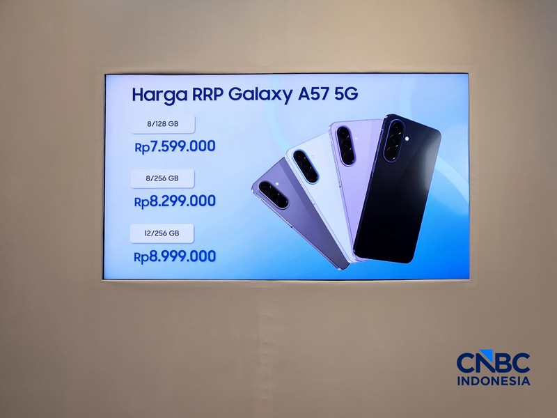 Samsung Galaxy A57. (CNBC Indonesia/Intan Rakhmayanti)