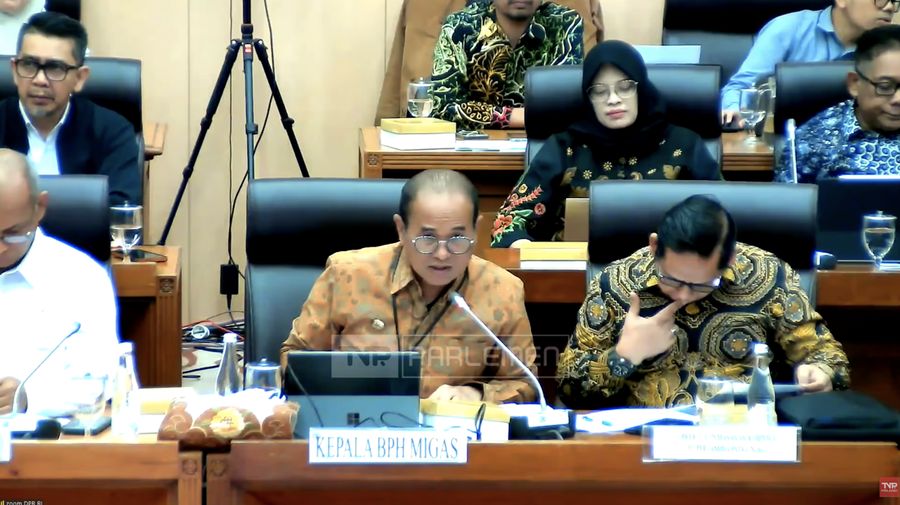 Kepala BPH Migas, Wahyudi Anas saat mengikuti Rapat Dengar Pendapat (RDP) dengan Komisi XII DPR RI di Jakarta, Rabu (8/4/2026). (Tangkapan Layar Youtube/TVR Parlemen)