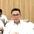 Menteri Perdagangan (Mendag) Budi Santoso saat mengikuti Rapat Dengar Pendapat (RDP) dengan Komisi VI DPR RI di Jakarta, Rabu (8/4/2026). (Tangkapan Layar Youtube/TVR Parlemen)