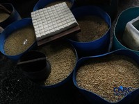 Pekerja membuat tahu berbahan kedelai impor di Kawasan Duren Tiga, Jakarta, Rabu (8/4/2026). (CNBC Indonesia/Muhammad Sabki)