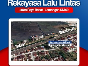 Perbaikan Jembatan Kesambi, Contra Flow Berlaku di Babat-Lamongan