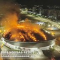 Potret Stadion Olimpiade Terbakar, Setengah Atap Gosong sampai Bolong