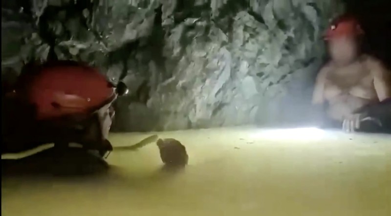 Anggota tim penyelamat berupaya menyelamatkan penambang Francisco Zapata Najera, 42 tahun, selama pencarian empat penambang lainnya setelah terjadi runtuhan di tambang Minerales de Sinaloa, di kotamadya El Rosario, negara bagian Sinaloa, Meksiko, 8 April 2026. (REUTERS/Stringer)