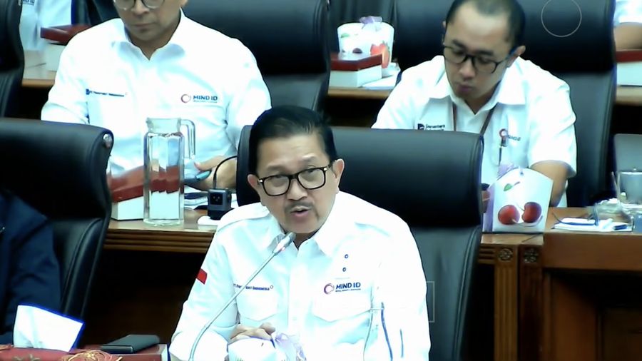 Direktur Utama PT Freeport Indonesia, Tony Wenas saat mengikuti Rapat Dengar Pendapat (RDP) dengan Komisi XII DPR RI di Komplek Parlemen, Senin (13/4/2026). (Tangkapan Layar Youtube/TVR Parlemen)