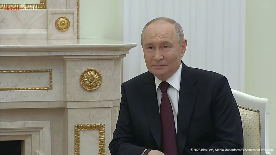 Presiden Prabowo Subianto melakukan pertemuan dengan Presiden Vladimir Putin di Istana Kremlin, Rusia, Senin (13/4/2026). (Tangkapan Layar Youtube/Sekretariat Presiden)