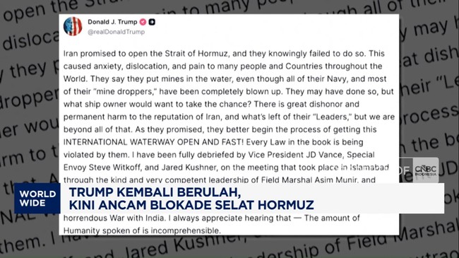 Video: Trump Kembali Berulah, Kini Ancam Blokade Selat Hormuz