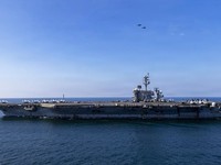 Nimitz-class aircraft carrier USS Abraham Lincoln (CVN 72) sails in support of Operation Epic Fury, March 3, 2026. (U.S. Navy photo)