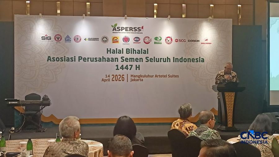 Ketua Umum ASPERSSI Lilik Unggul Raharjo, dalam Halal Bi Halal ASPERSSI Selasa (14/4/2026). (CNBC Indonesia/Ferry Sandi)
