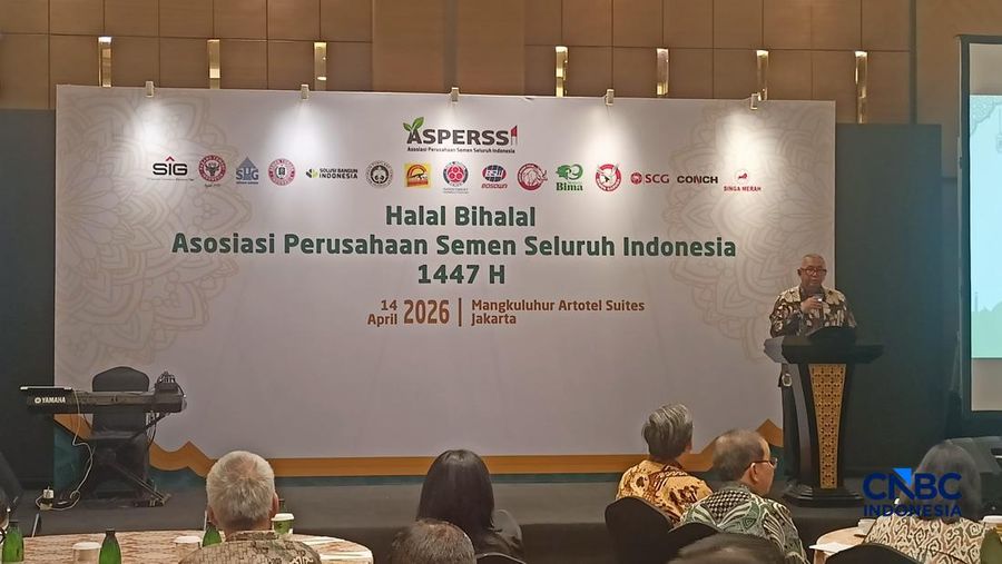 Ketua Umum ASPERSSI Lilik Unggul Raharjo, dalam Halal Bi Halal ASPERSSI Selasa (14/4/2026). (CNBC Indonesia/Ferry Sandi)