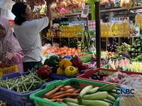 Los Sayur Mayur di Pasar Santa Jakarta Selatan, Selasa, 14/4. (CNBC Indonesia/Hadijah Alaydrus)