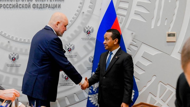 Menteri ESDM Bahlil Lahadalia mengadakan pertemuan bilateral dengan Menteri Energi Rusia di Moscow, Rusia, Selasa (14/4/2026). (Dok. Kementerian ESDM)