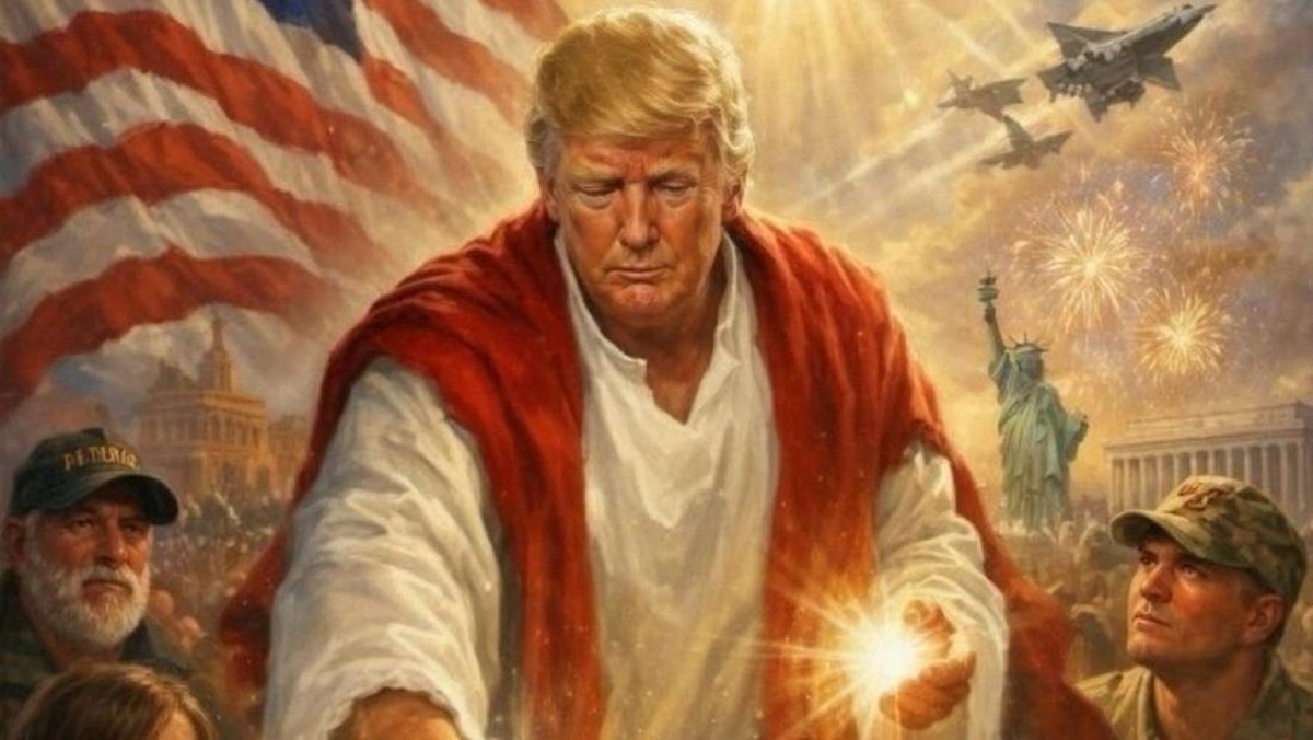 Viral! Trump Posting Dirinya Sebagai Sosok Yesus, Ini Kronologinya