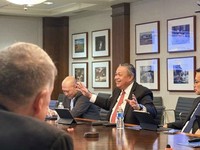 Gubernur Bank Indonesia, Perry Warjiyo, dalam rangkaian pertemuan lanjutan dengan investor global pada IMF Spring Meetings Selasa (14/4). (Dok BI)